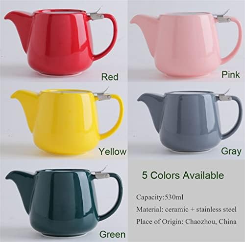 SDFGH çay takımları 580 ML Porselen Demlik Renkli El Işi demlik Kapak Ekstra Ince Demlik Demlemek için Gevşek Yaprak Çay ( Renk : beyaz-Dinozor
