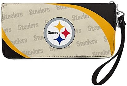 Littlearth bayan NFL Pittsburgh Steelers Eğrisi Zip Organizatör Cüzdan, Takım Rengi, 8 x 4 x 1