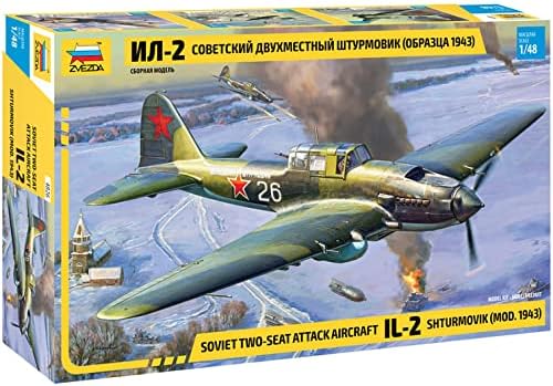 Zvezda Model 4826 Sovyet İki kişilik Saldırı Uçağı IL - 2 SHTURMOVİK, Ölçek 1/48