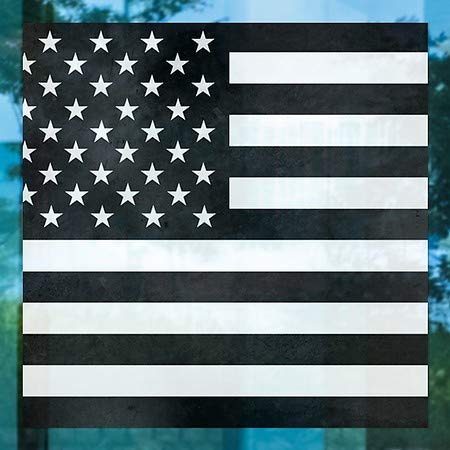 CGSıgnLab/ Siyah / Beyaz Amerikan Bayrağı-Kare Pencere Sarılmak / 8x 8