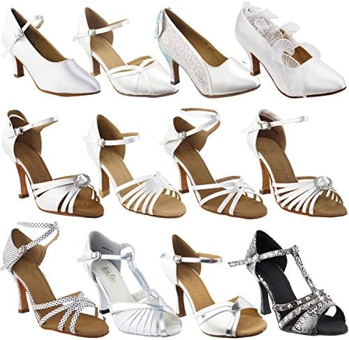 50 Tonları Beyaz Balo Salonu Latin Dans Ayakkabıları Kadınlar için: Balo Salonu Salsa Düğün Clubing Salıncak