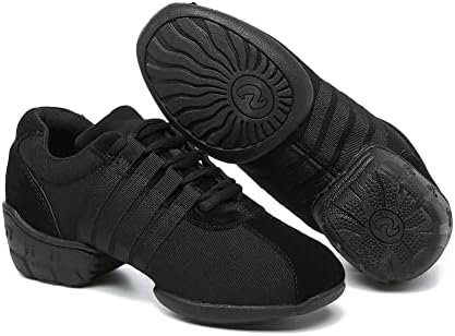 AOQUNFS kadın Caz Ayakkabı Dantel-up Dans Sneakers-Nefes Hava yastığı Kızlar Atletik Yürüyüş Dans Ayakkabıları, model T01