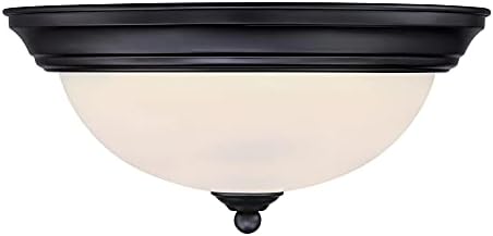 Westinghouse aydınlatma 6118600 Geleneksel tek ışık, 11 İnç 15 Watt LED iç mekan gömme Montajlı tavan lambası fikstürü, mat siyah Kaplama,