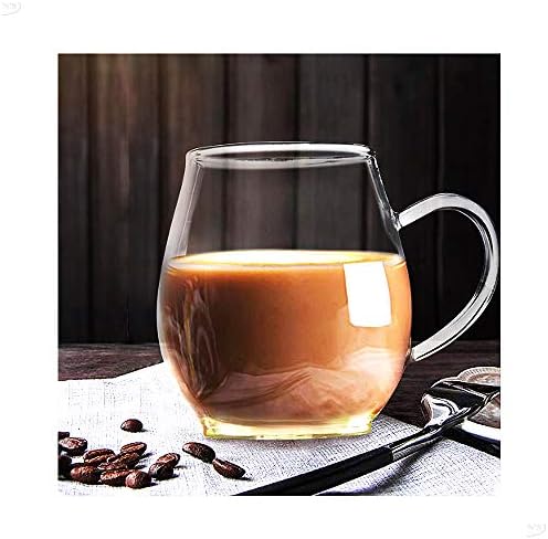 Güneş Çay Ultra Şeffaf Cam çay bardağı / Kahve Kupa 16 oz (470 ml) | Borosilikat - Gözlük w Büyük Kolu / Basit ve Zarif / Mikrodalga