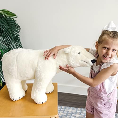 Melissa & Doug Dev Kutup Ayısı-Gerçekçi Doldurulmuş Hayvan (yaklaşık 3 fit uzunluğunda), Beyaz-Ekstra Büyük Doldurulmuş Hayvanlar,