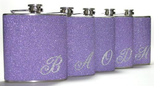 5 Set Renk Seçiminiz Kişiselleştirilmiş Glitter Şişeler Düğün Gelin Nedime Sparkly 6 oz Paslanmaz Çelik Likör Cep Şişesi Hediye