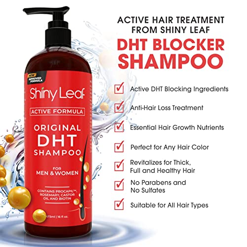 Procapil içeren Parlak Yaprak DHT Orijinal Şampuan, Saç Dökülmesi için DHT Blokerleri, Saç İncelmesi ve Sağlıklı Işıltılı Ciltler için
