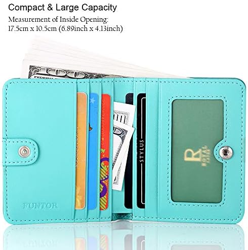 FUNTOR Küçük Cüzdan Kadınlar için, Bayanlar Küçük Kompakt Bifold Cep RFID Engelleme Hakiki deri cüzdan Kadınlar için