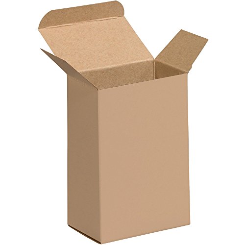 Üst Paket Tedarik Ters Tuck Katlanır Kartonlar, 2 1/2 x 1 3/4 x 4, Kraft (500'lü Paket)