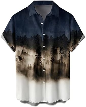 WRITKC Hawaiian Gömlek Erkekler için Gevşek Kısa Kollu Erkek Plaj Gömlek Resort Casual Gömlek