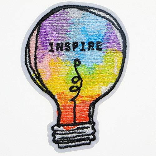 JPT-Inspire Ampul Düşünüyorum Fikir Gökkuşağı Sevimli Karikatür İşlemeli Aplike Demir / Yamalar üzerinde Dikmek Rozeti Sevimli Logo