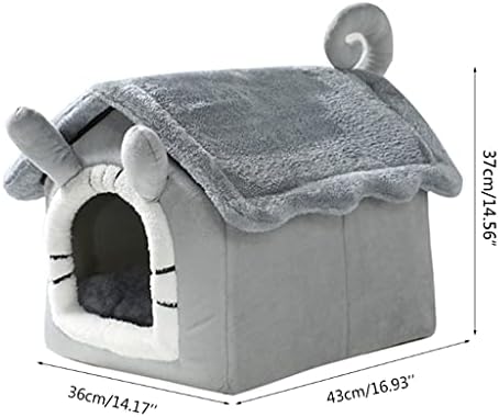 XLAIQ Yıkanabilir Kedi Evi Rahat Pet Yatak Kış Sıcak Mağara Yuva Teddy Köpek Uyku Yatak Kediler ve Köpekler için Tüm Mevsim (Renk :