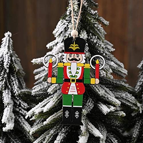 NUOBESTY Stocking Stuffer Hediyeler 3 Pcs Ahşap Fındıkkıran Süs Noel Ağacı Asılı Kukla Bebek Ahşap Kesikler için Noel Tatil Parti Iyilik