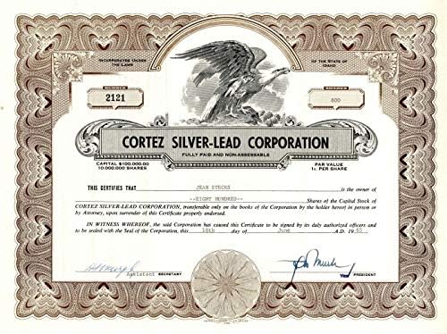 Cortez Silver-Lead Corporation - Hisse Senedi Sertifikası