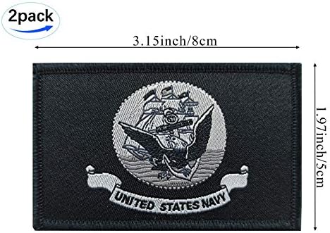 JBCD 2 Paket Siyah ABD Donanma Bayrağı Yama Ordu Kuvvetleri Bayrakları Taktik Yama Gurur Bayrağı Yama Giysi Şapka Yama Takım Askeri