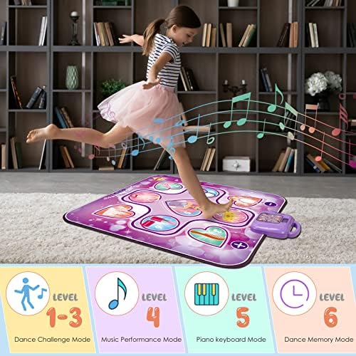 Dans Mat Oyuncaklar-Elektronik Dans Mat Müzik Oyunu, Ayarlanabilir Hacim ve 6 Zorluk Seviyesi, 3 4 5 6 7 8 9 Yaşındaki Kızlar için