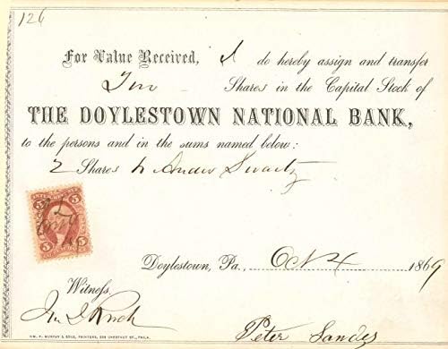 Doylestown Ulusal Bankası-Hisse Senedi Sertifikası