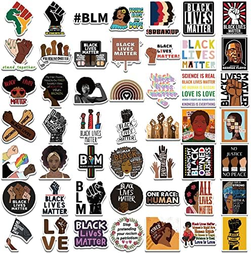 100 Adet Siyah Hakları Çıkartmalar, Siyah Kız Çıkartmalar, Siyah Lives Matter Sticker Çıkartmaları, Vinil Melanin Poppin Çıkartmalar