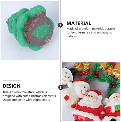 Wakauto 23 Pcs Noel Mini Reçine Dekorasyon, Yapay Minyatür Peyzaj Dekorasyon Noel Baba Kardan Adam Tren Reçine El Sanatları için DIY