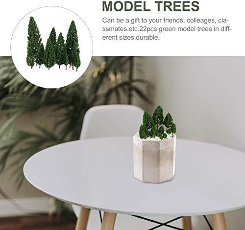 CLİSPEED masa dekoru Yeşil Mini Ağaç Seti 22 adet Manzara Mimari Manzara Modeli Ağaçları Tencere Bonsai Zanaat Mikro Manzara DIY Dekor