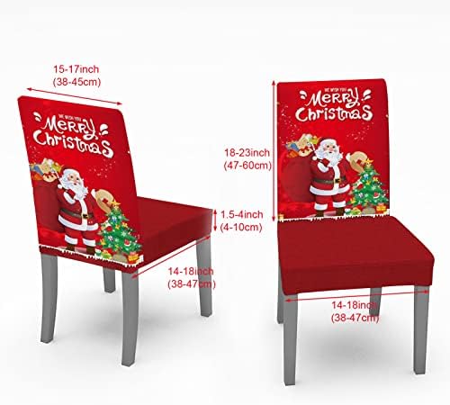 VGMANNTA Noel Masa Örtüsü Sandalye Örtüleri Seti Süslemeleri, Noel Masa Örtüsü Sandalye Örtüleri 4'lü Set, Noel Ev Dekorasyonu için