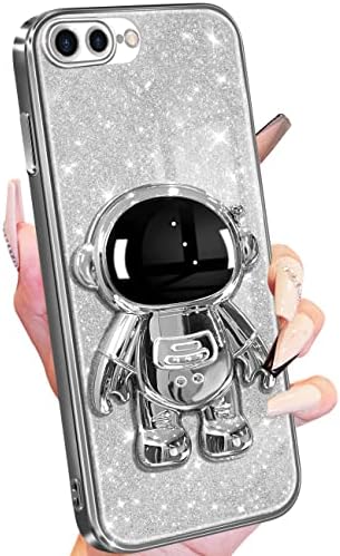 Iphone 7 için Buleens Artı iPhone için kılıf 8 Artı Durumda, kadın Kızlar Astronot Temizle Glitter Telefon iphone kılıfları 7/8 Artı