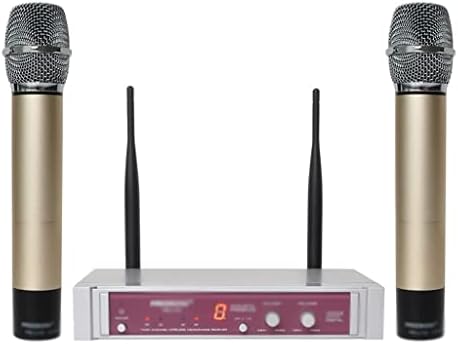 n / a Çift Yönlü Dijital UHF Kablosuz Mikrofon ile 2 Metal El Bilgisayarları 2 Adet Metal Handhled Mikrofonlar (Renk: Siyah)
