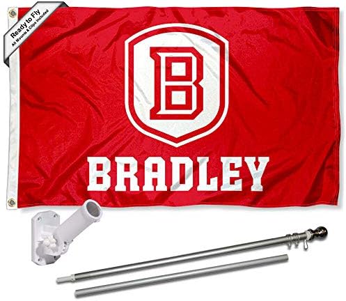 Bradley Braves Logosu Dış Mekan Bayrağı ve Direk Braketi Montaj Paketi