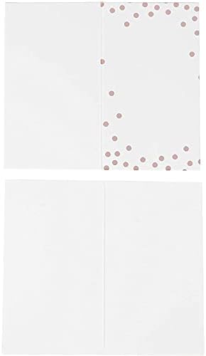 100 Paket Düğün Adı Yer Kartları Masa Oturma, Çadır Kartları Gül Altın Folyo Polka Dots Ziyafetler için, 2 x 3.5 İn Katlanmış