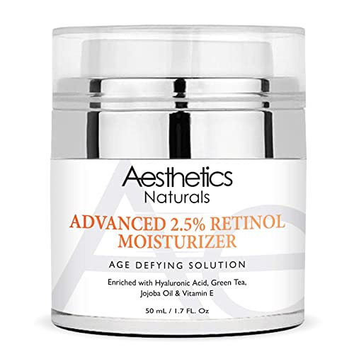 Estetik Naturals Retinol Krem-Anti-Aging Yüz ve Boyun Nemlendirici ile 2.5 % Retinol, E Vitamini, Yeşil Çay, Hyaluronik Asit, Organik