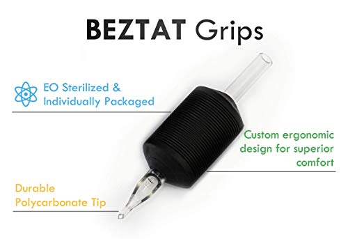 BEZTAT 25mm (1 İnç) Ultra Premium Şeffaf Tek Kullanımlık Tüpler w / Siyah Yumuşak Silikon Kavrama - 25 Paket, kapalı Düz Uçlu (7FT)