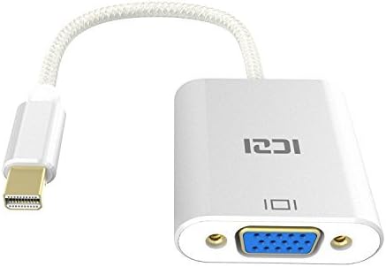 ICZI Mini DP VGA, Mini Displayport VGA Adaptör Kablosu Dönüştürücü Alüminyum Gövde MacBook, Chromebook Pixel, Surface Pro ve Daha Fazlası